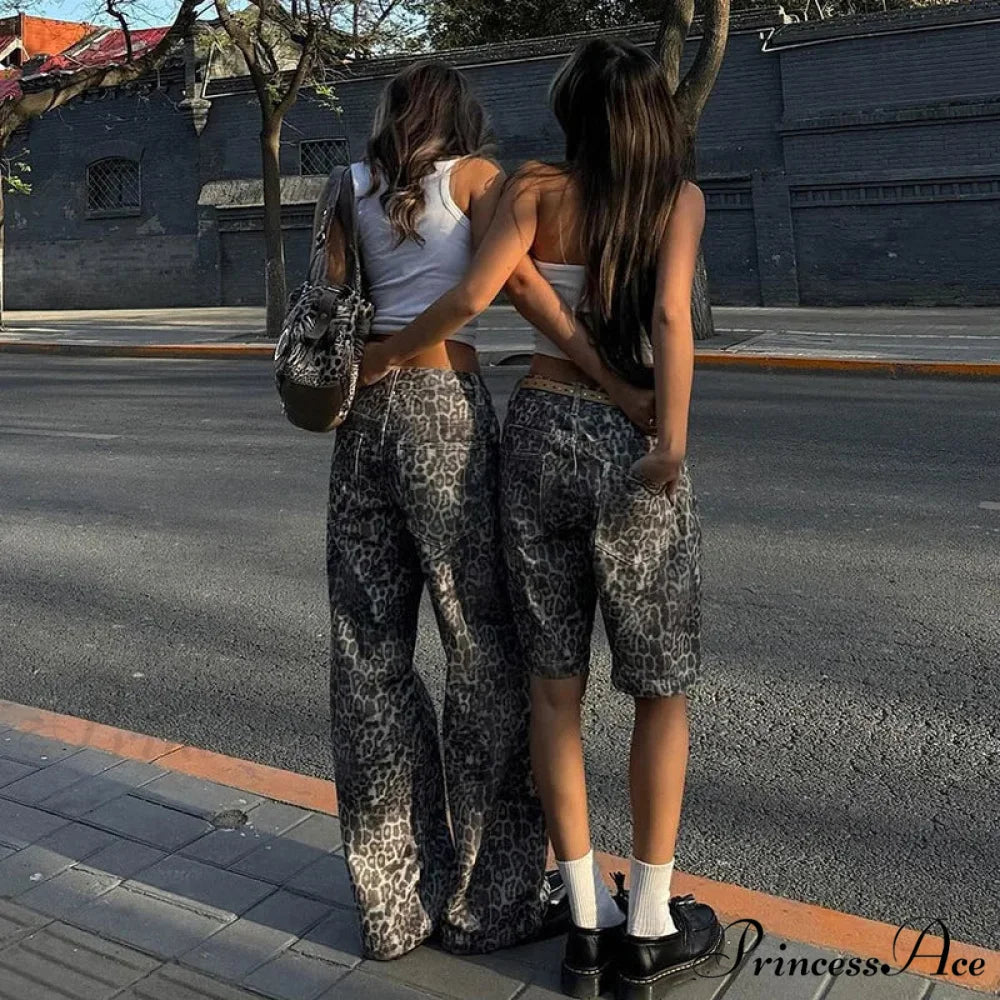Leopard Print Stylish Straight Trousers