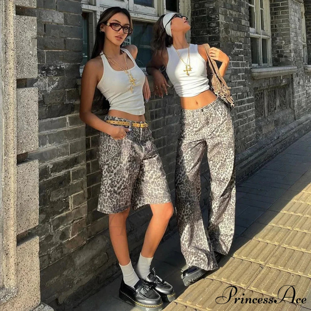Leopard Print Stylish Straight Trousers