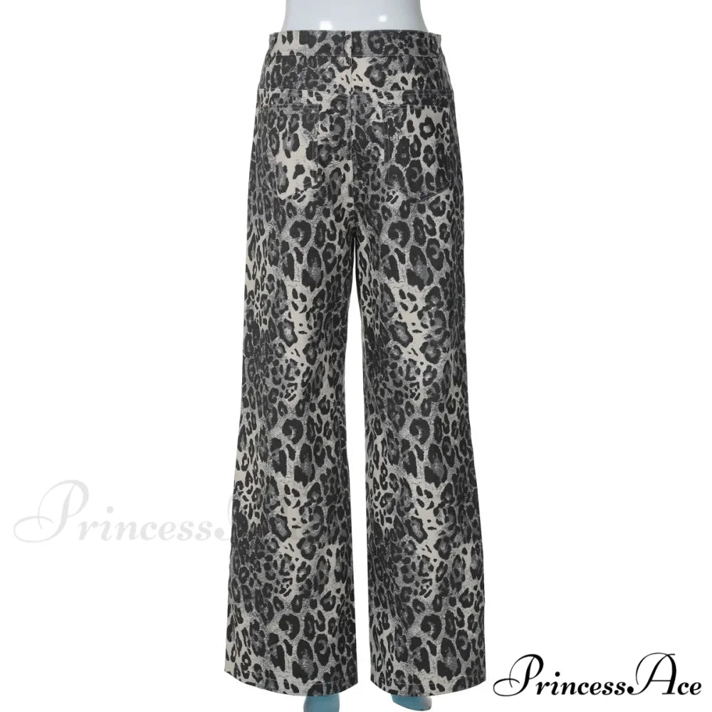 Leopard Print Stylish Straight Trousers