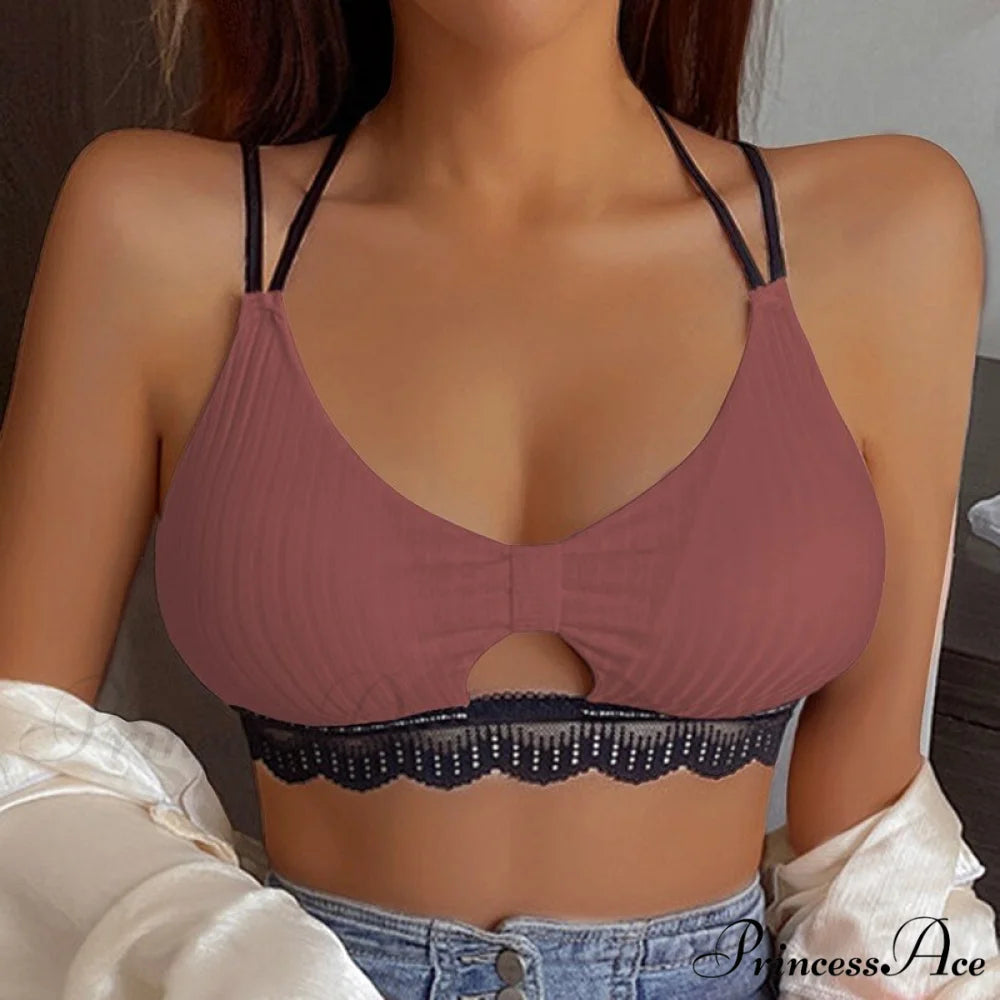 Leopard Sports Bra Tank Vest Lace Up Backless Crop Top Style4-red / S