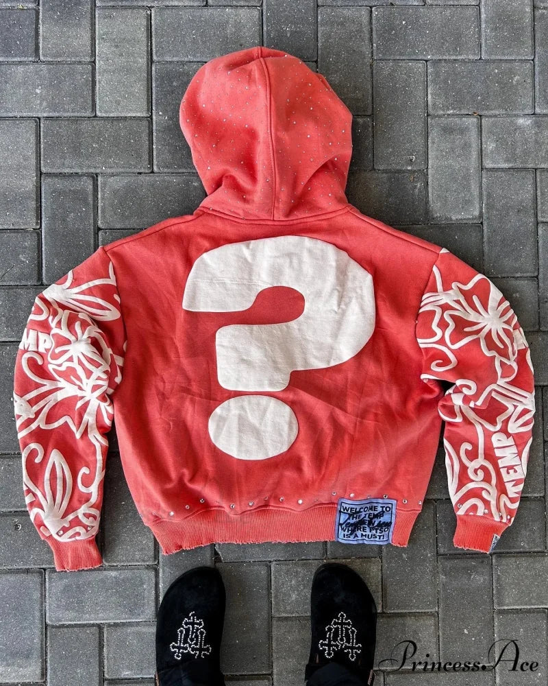 Letter Design Zip Hoodie hoodies-241228