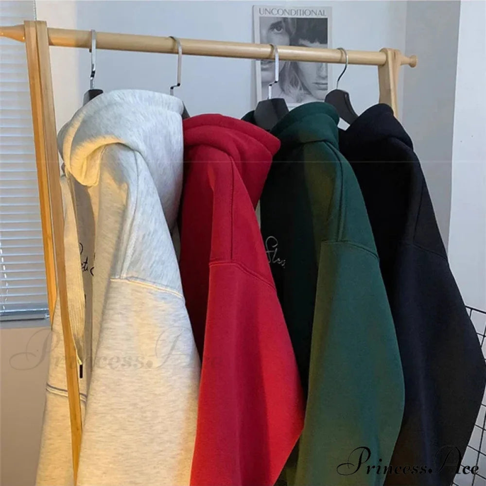 Letter Print Fall Gothic Style Hoodie hoodies-241228