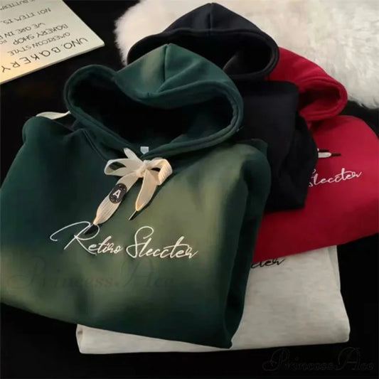 Letter Print Fall Gothic Style Hoodie hoodies-241228