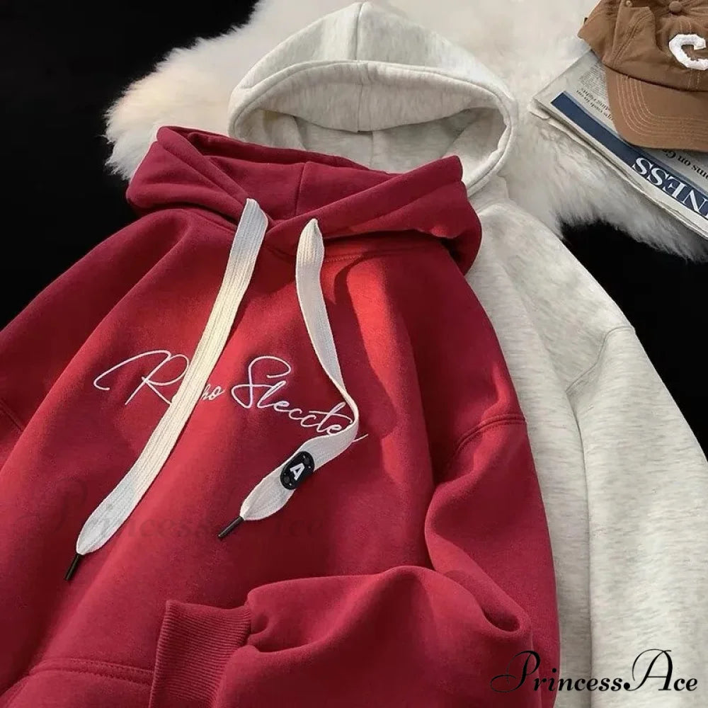 Letter Print Fall Gothic Style Hoodie hoodies-241228