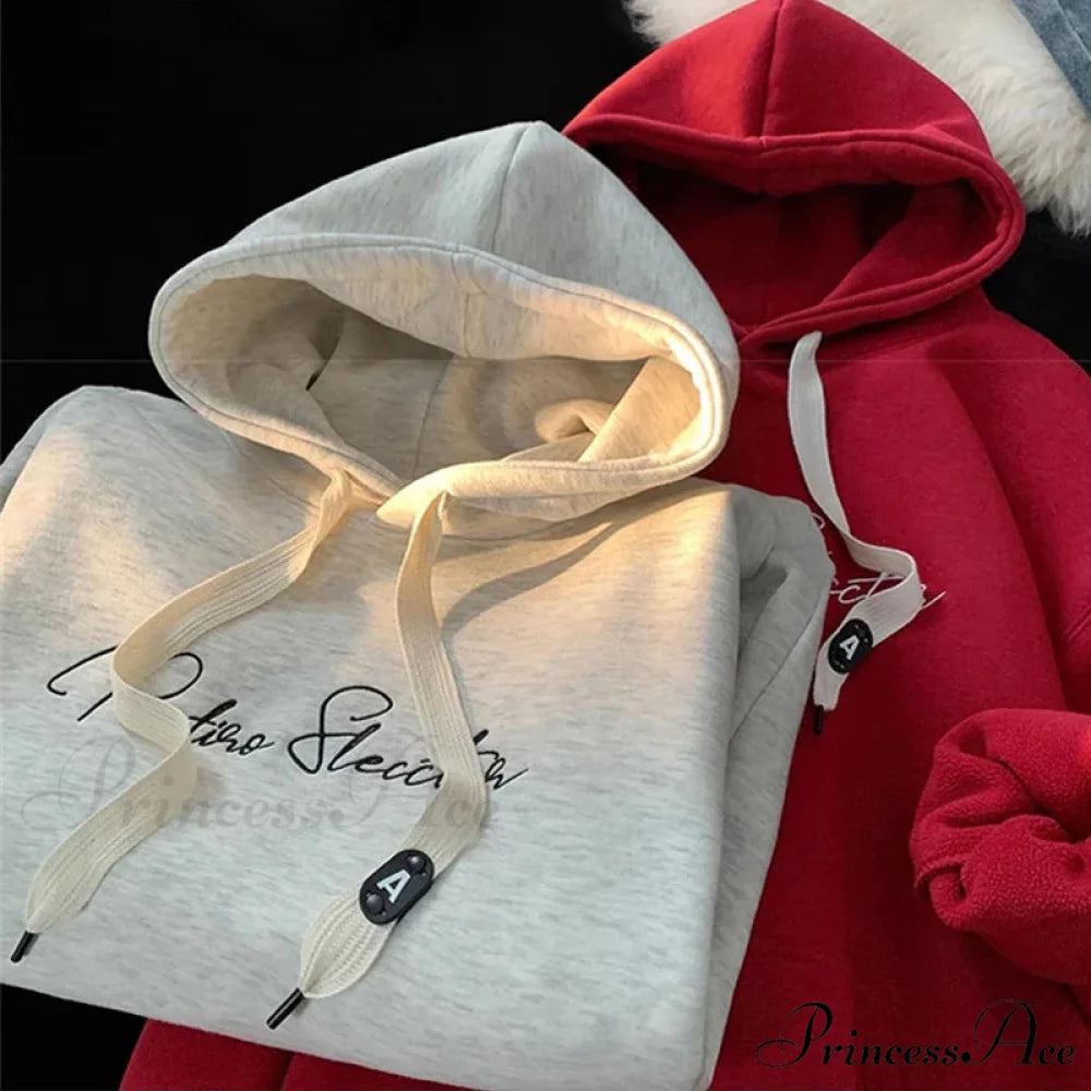 Letter Print Fall Gothic Style Hoodie hoodies-241228