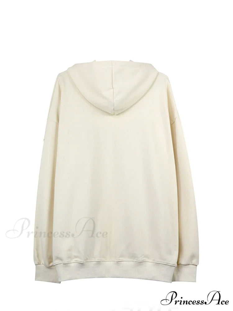 Letter Print Oversize Streetwear Hoody Pullover