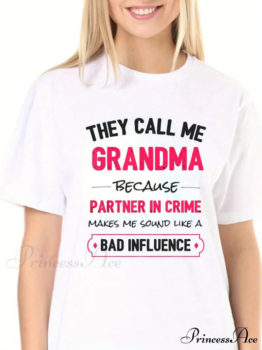 Letter Print Sports Round Neck Casual Comfort Running Short Sleeve Top Women’s Clothing T-shirt WHITE / S