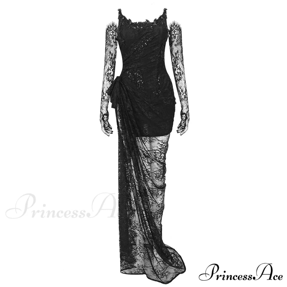 LETTY Elegant MAXI DRESS Black / S