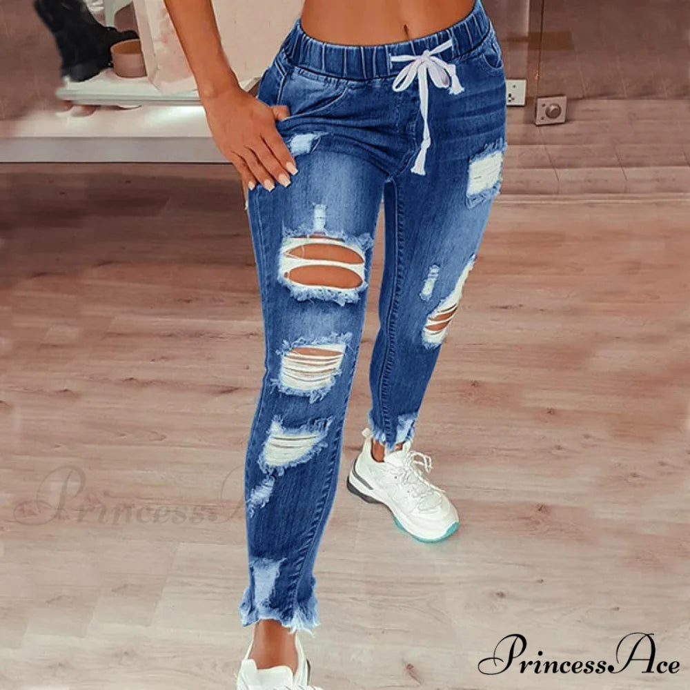 Light Color Fashion Jeans Navy blue / S
