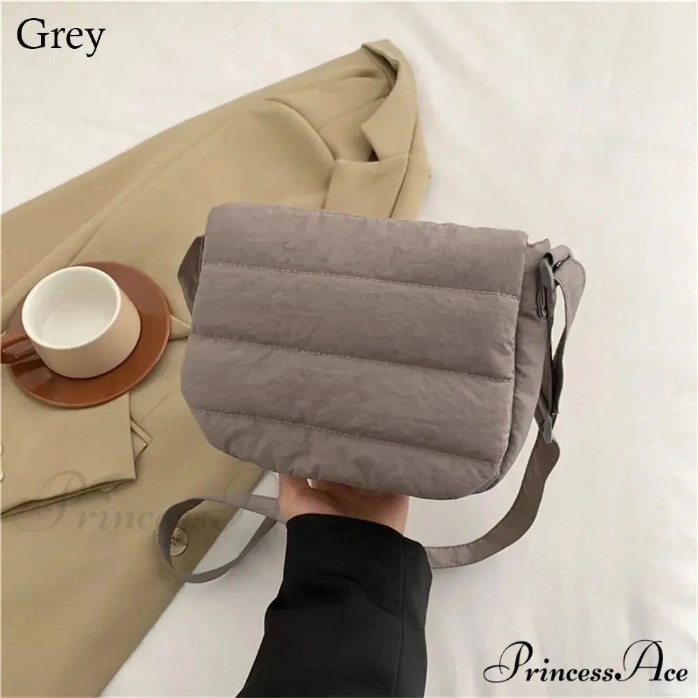 Light Solid Color Cotton Informal Crossbody Grey crossbody-250126