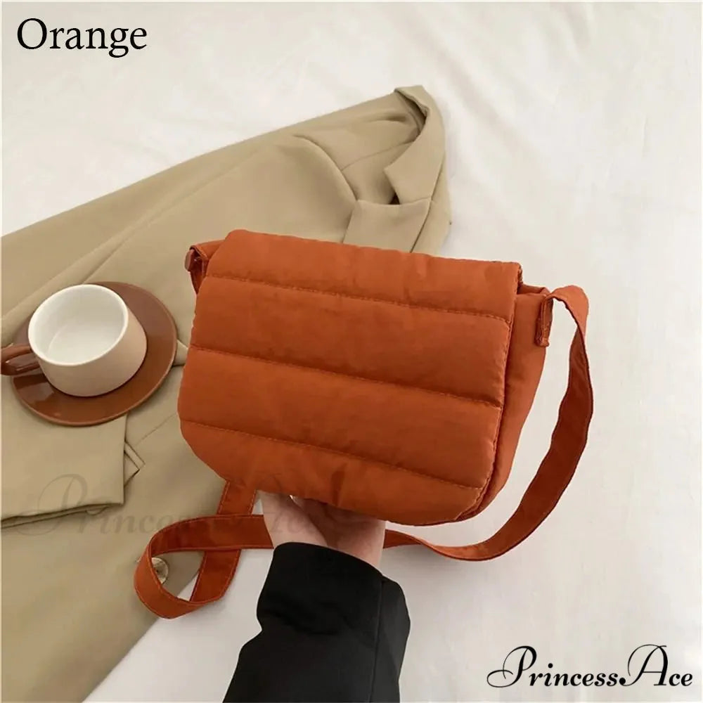 Light Solid Color Cotton Informal Crossbody Orange crossbody-250126