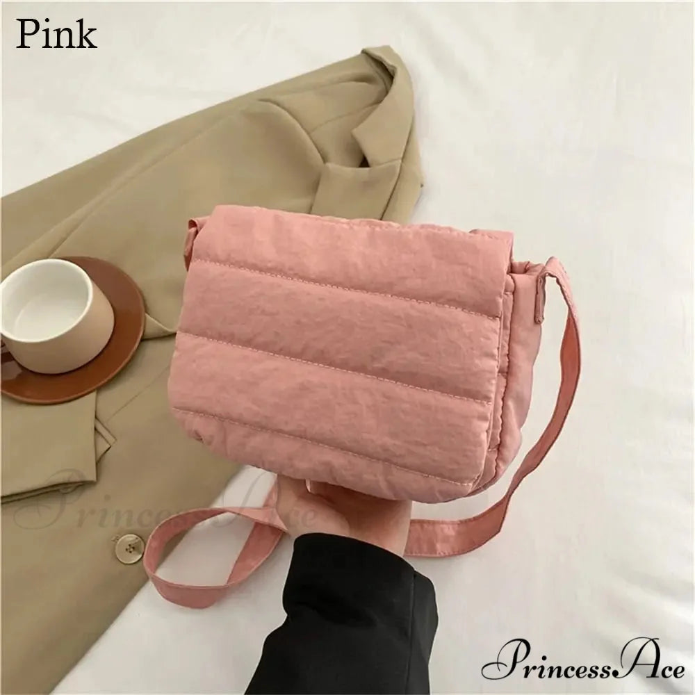 Light Solid Color Cotton Informal Crossbody Pink crossbody-250126