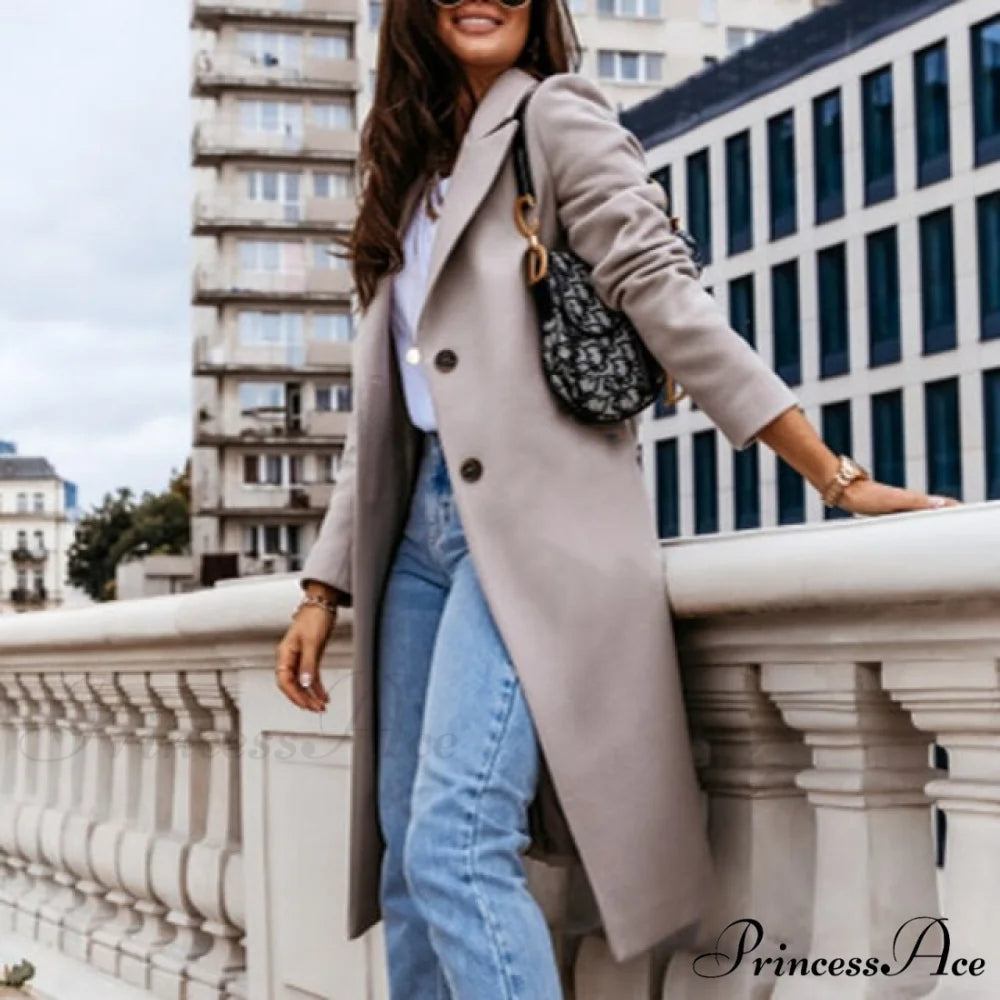 Lined Pocket Slim Outerwear Solid Casual Blazer 12 Gray / XS