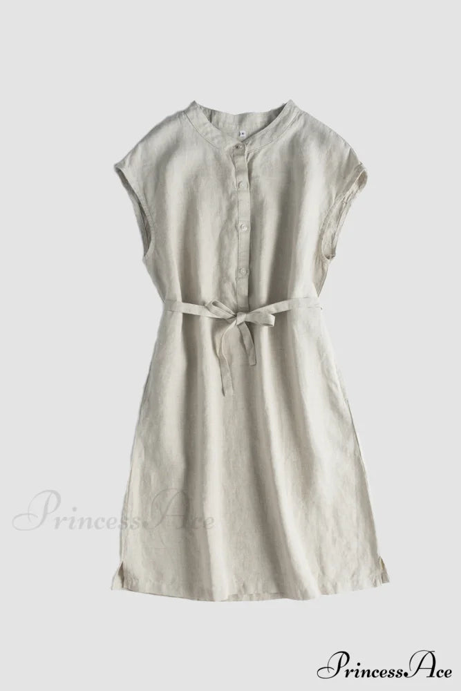 Linen Daisy Dress Sand / S