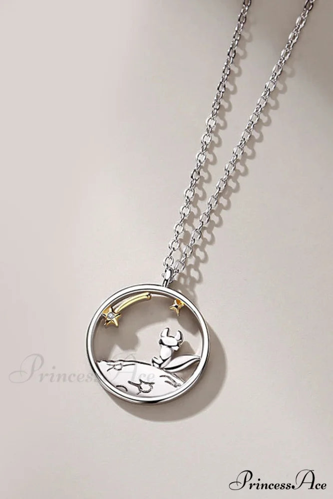 Little Prince & Fox Couple Necklace Silver / Little Fox