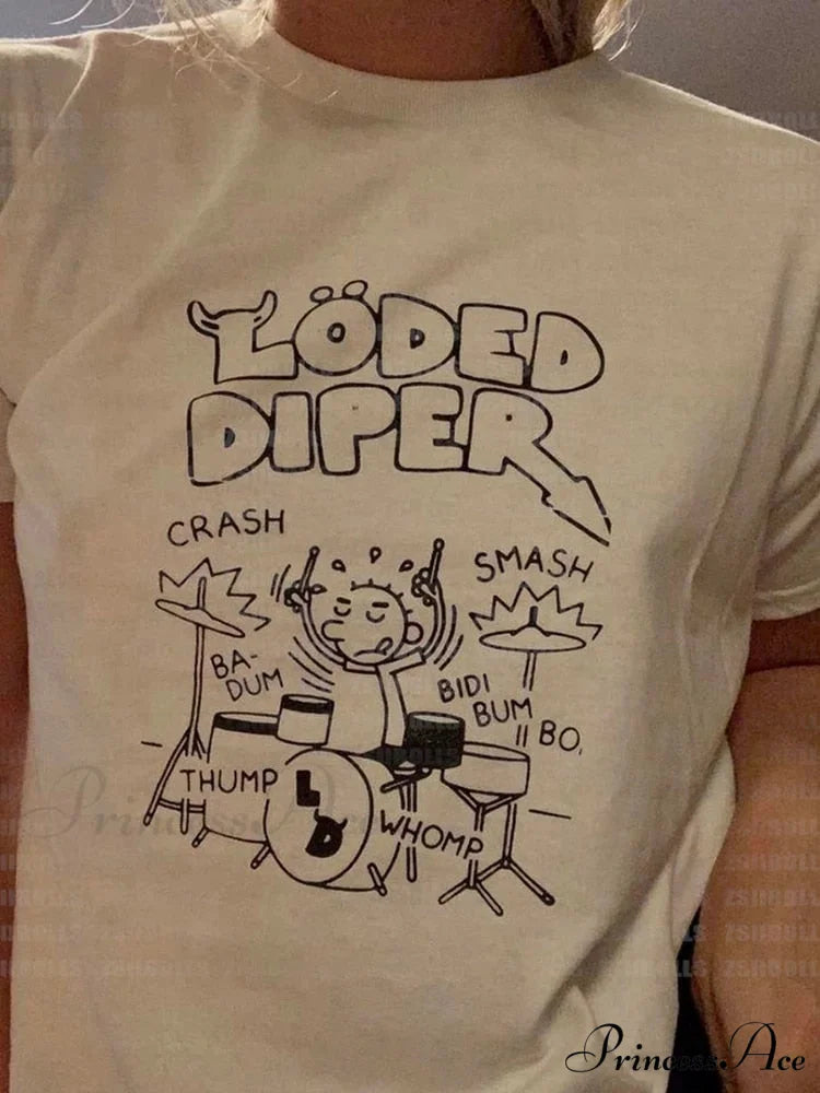 Loded Diper Wimpy Charming Kid White Graphic Tee White / S