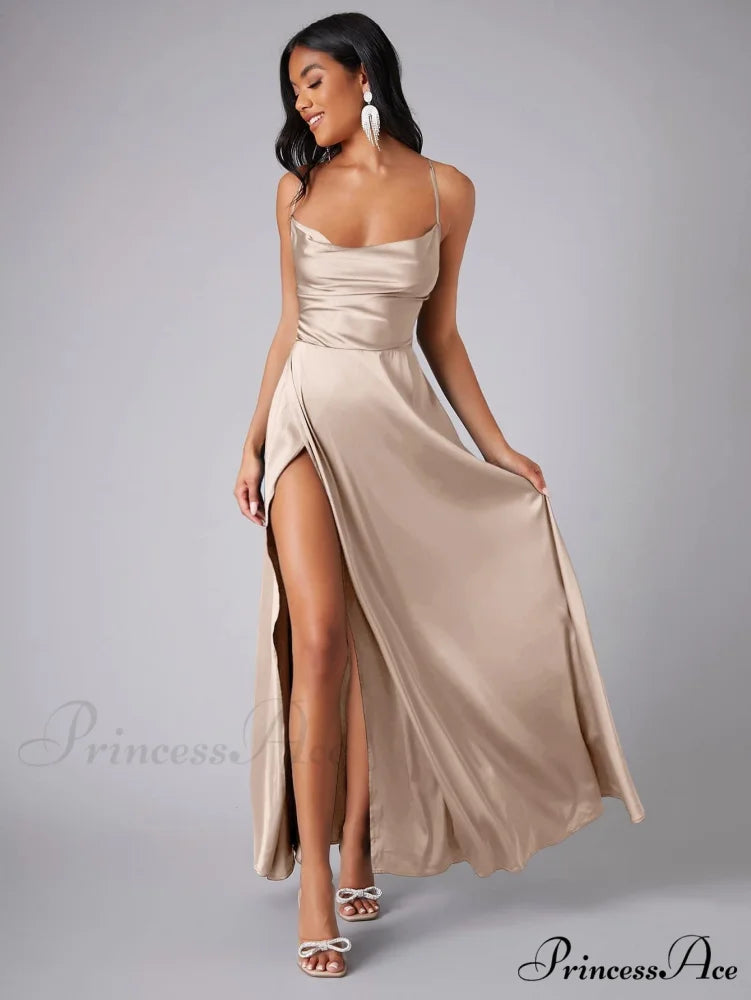 lola high slit satin dress Windsor | Dresses | Lola High Slit Satin Dress 2 Windsor