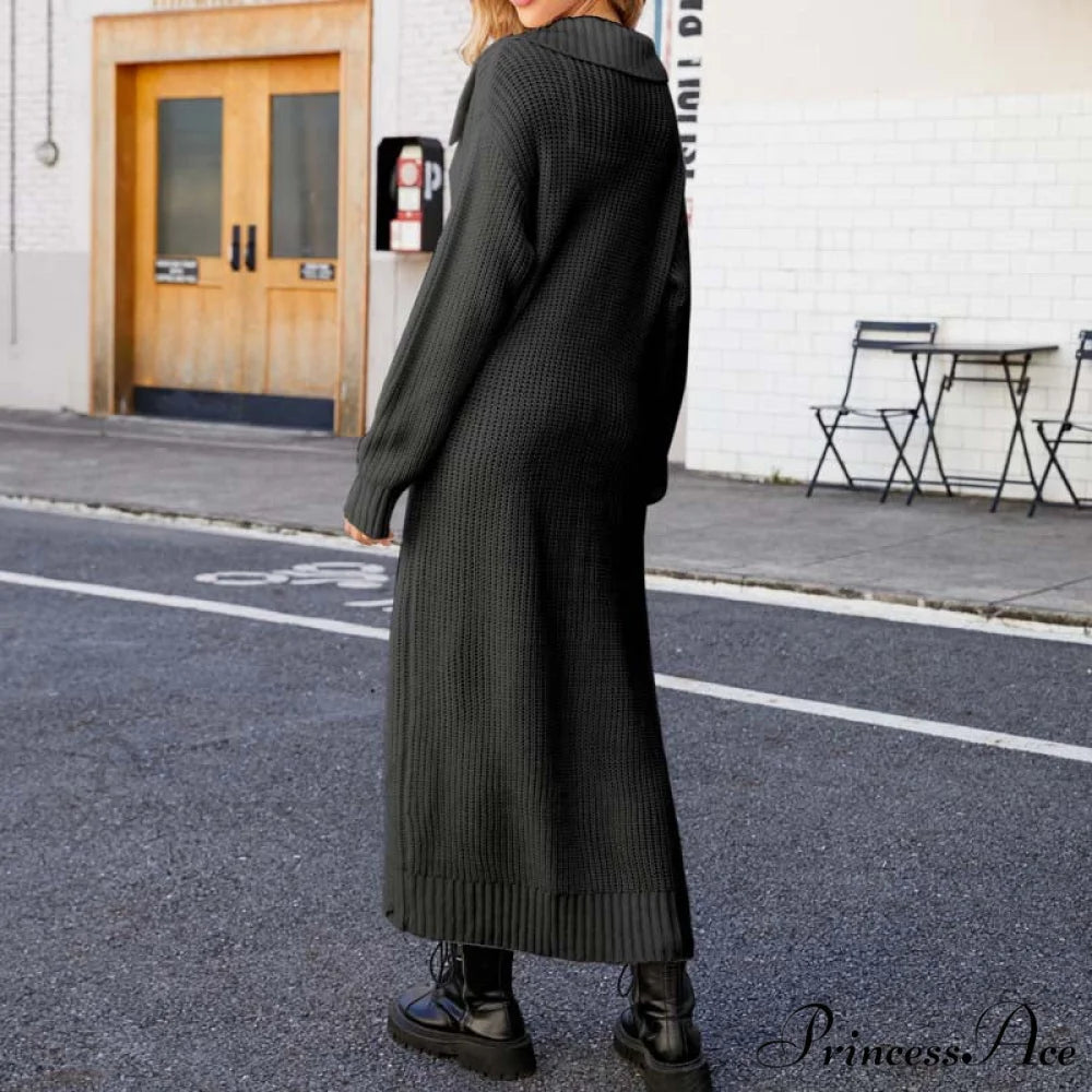 Long Colour Solid Cardigan