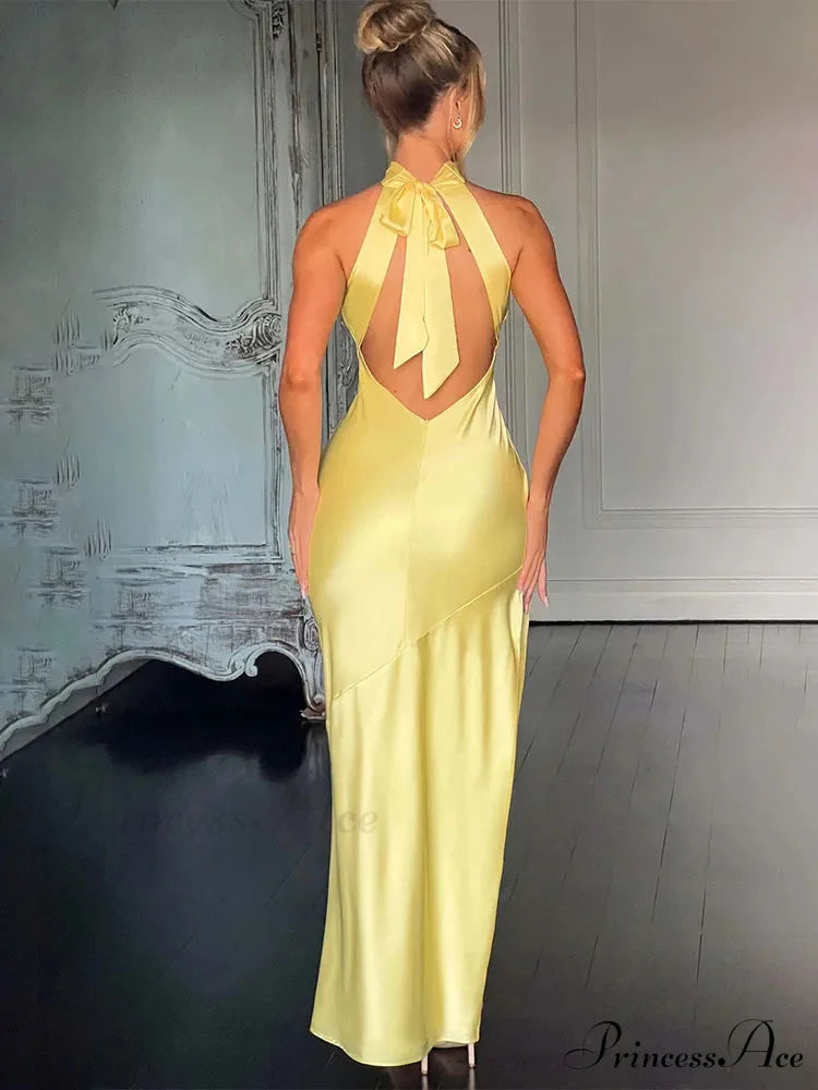 Long Extended Holiday Dress Women Halter vacationdress-250223