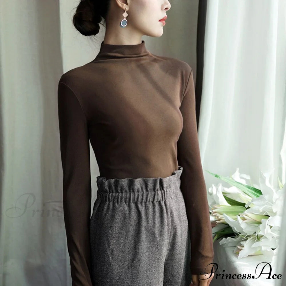 Long Harajuku Arm Turtleneck Women Spring Black T-Shirt Bottoming Autumn Shirts Tee 90s Korean Slim White Solid Tops