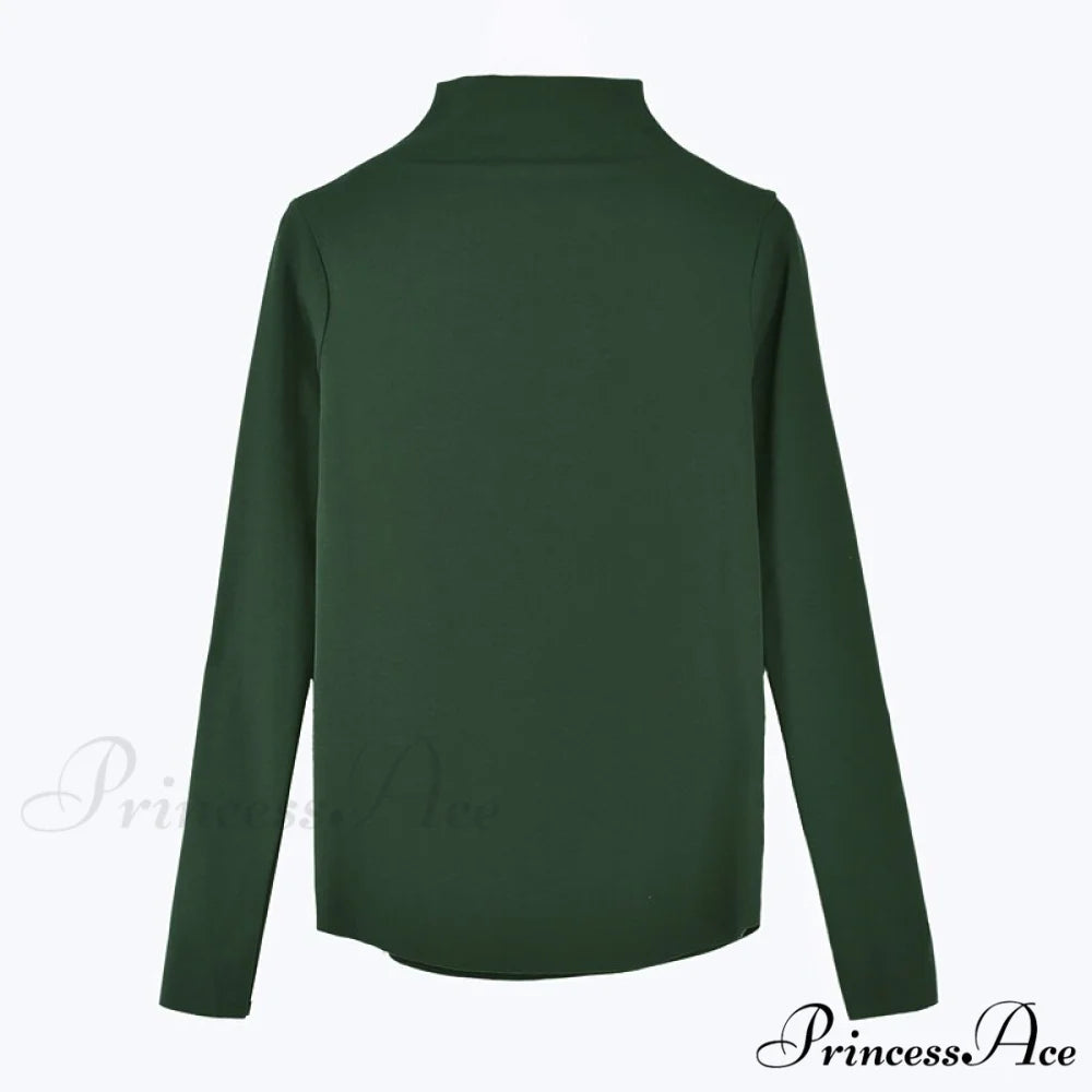 Long Harajuku Arm Turtleneck Women Spring Black T-Shirt Bottoming Autumn Shirts Tee 90s Korean Slim White Solid Tops
