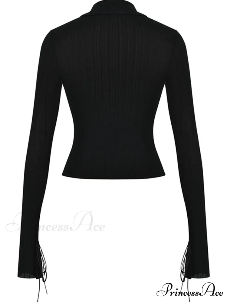 Long Sleeve Casual Turn-Down Collar Button-Down T-Shirts