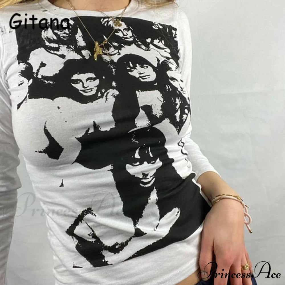 Long Sleeve Crop Tops White 2 / S