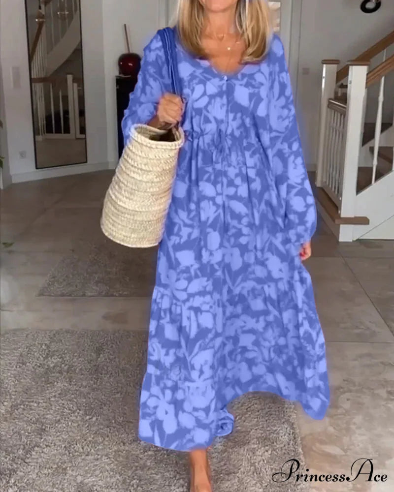 Long Sleeve Dress with Floral Print