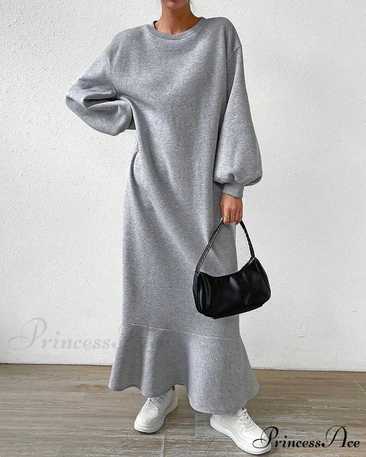 Long Sleeve Dress with Loose Pocket