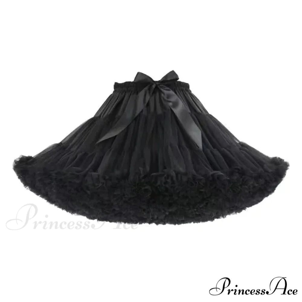 Long Sleeve Lolita Black Puff Sleeve High Waist Vintage Bandage Lace Trim Party Dress Black Skirt / S
