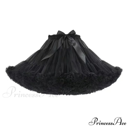 Long Sleeve Lolita Black Puff Sleeve High Waist Vintage Bandage Lace Trim Party Dress Black Skirt / S