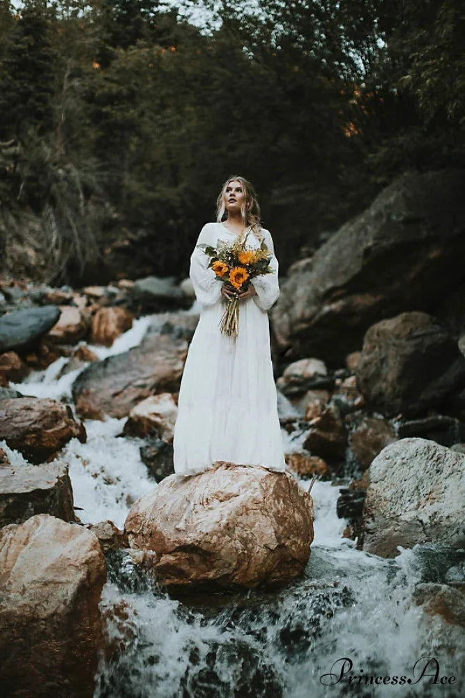 Long Sleeve Maxi Dress Crimson Floral Embroidery Fringe Boho Dress bohodress-250126