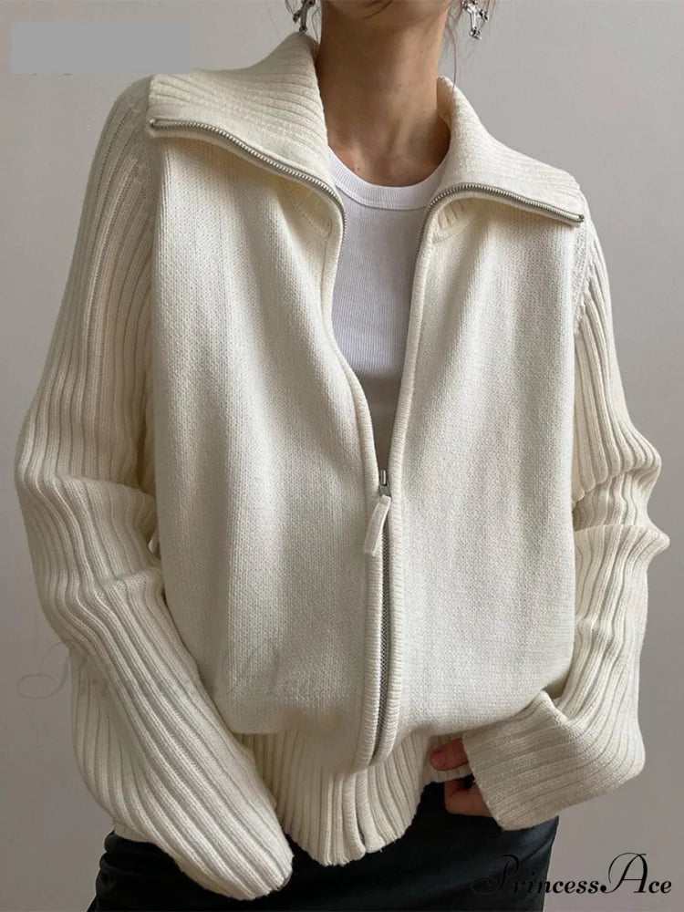 Long Sleeve Oversized Knitted Basic Loose Cardigans