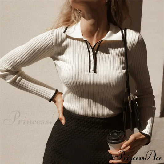 Long Sleeve Patchwork Multicolored Jumper swraters-241228