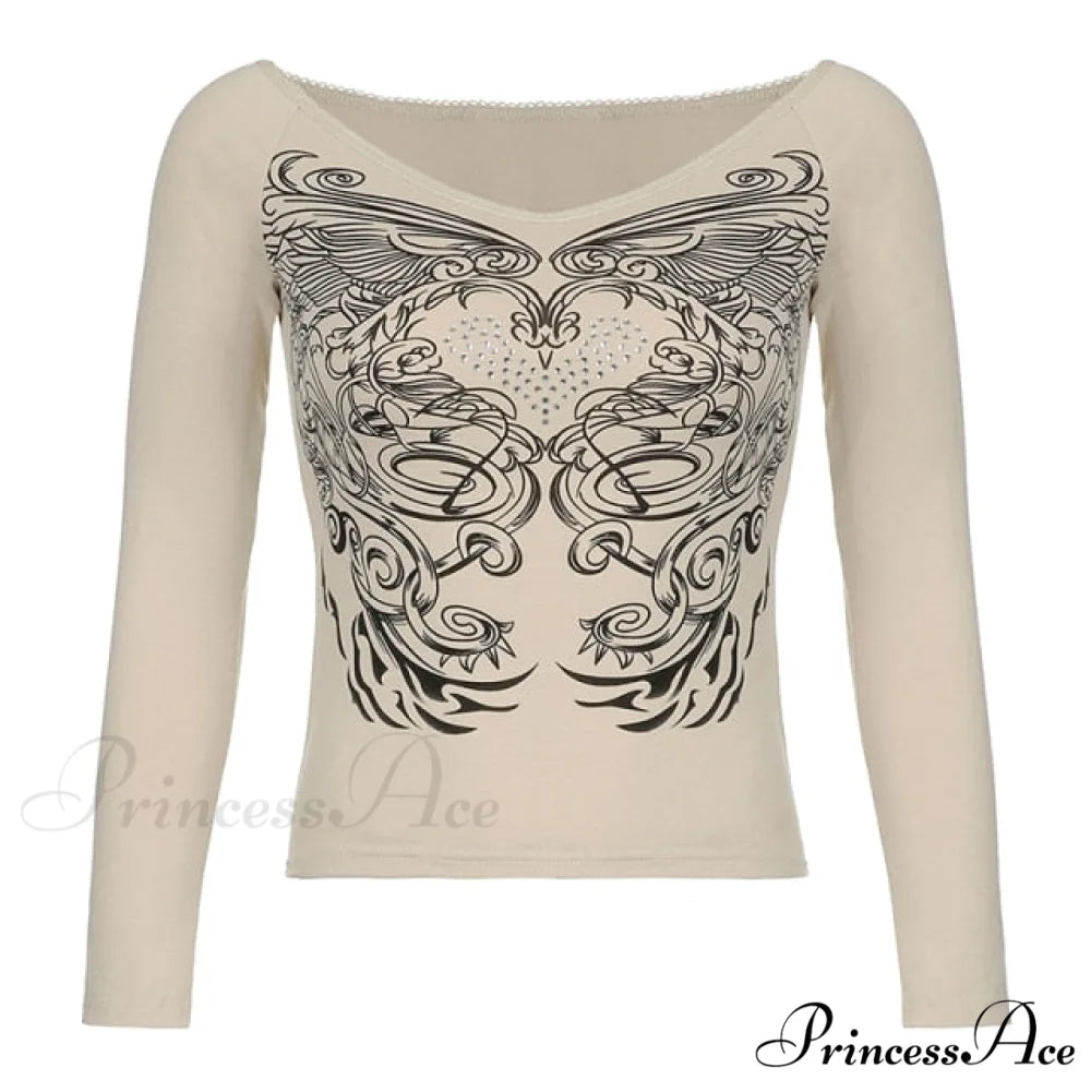 Long Sleeve Slim Fit Pullovers Tees white / S