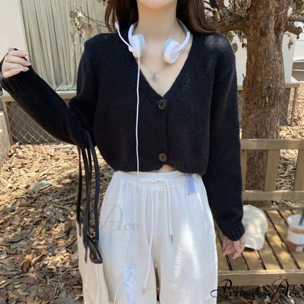 Long Sleeve Slim Short Solid Informal All-Purpose Cardigan cardiagn-250126