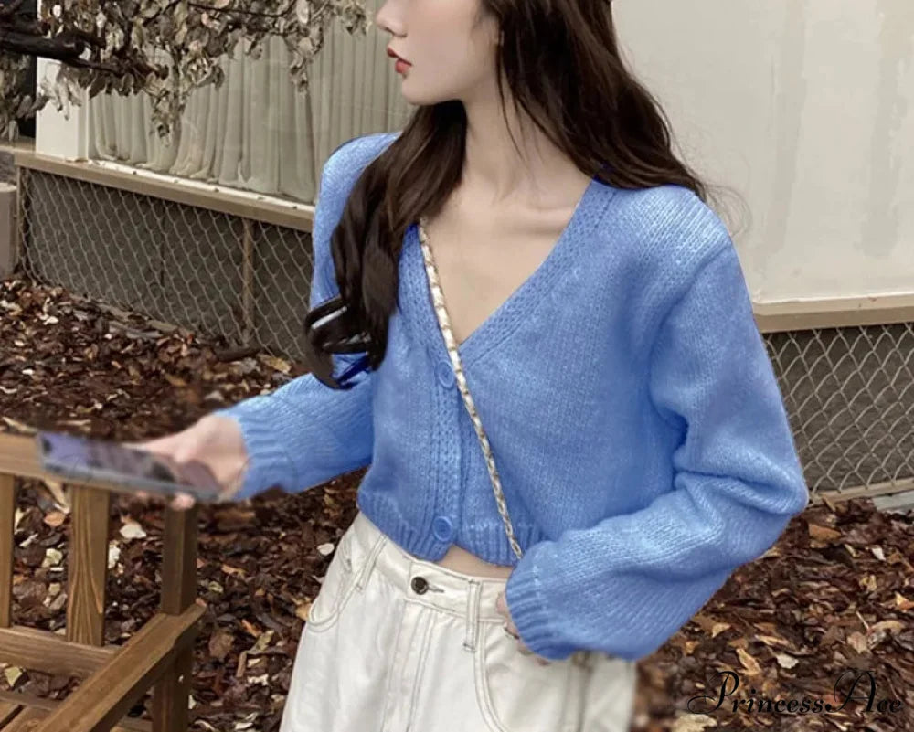 Long Sleeve Slim Short Solid Informal All-Purpose Cardigan cardiagn-250126