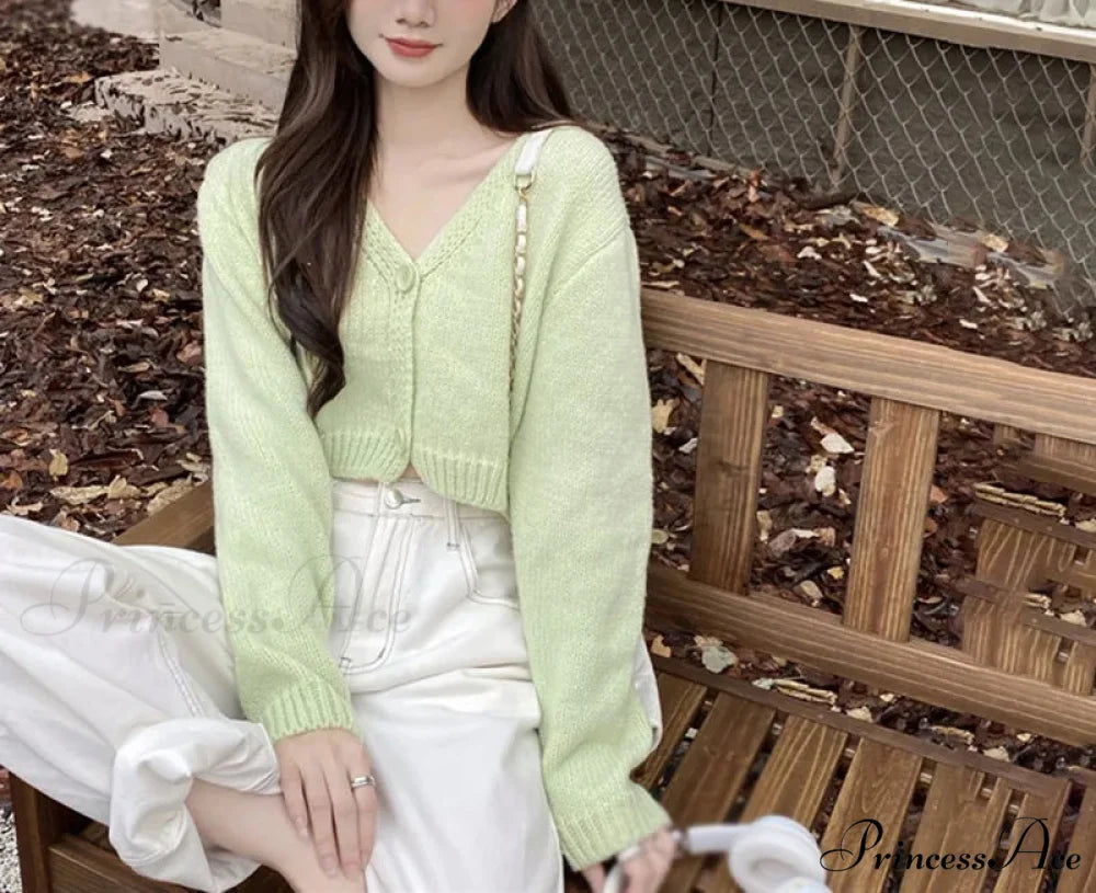 Long Sleeve Slim Short Solid Informal All-Purpose Cardigan cardiagn-250126