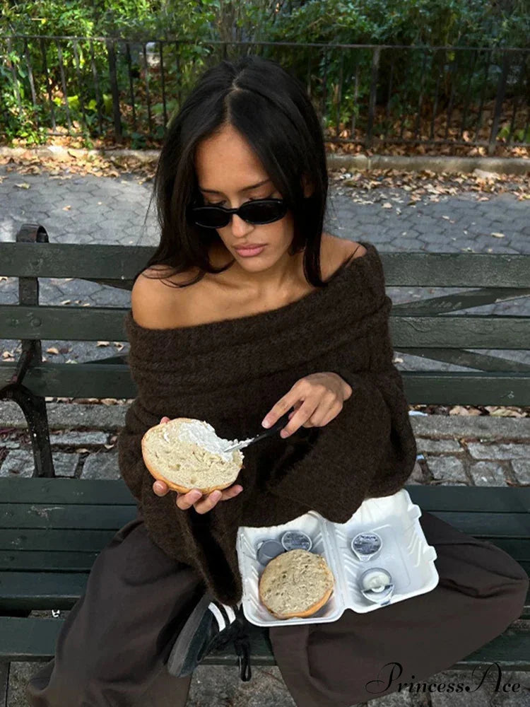 Long Sleeve Stylish Off Shoulder Sweater