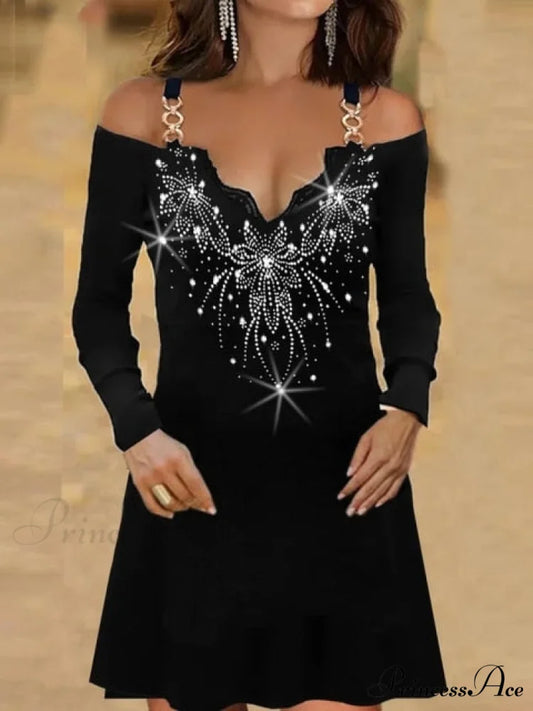 Long Sleeve Vintage Dress black 2 / S