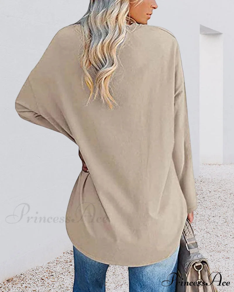long-sleeved women’s V-neck t-shirt