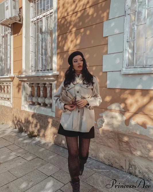 Long Sleeves Thicken Casual Fashion High Street Coat