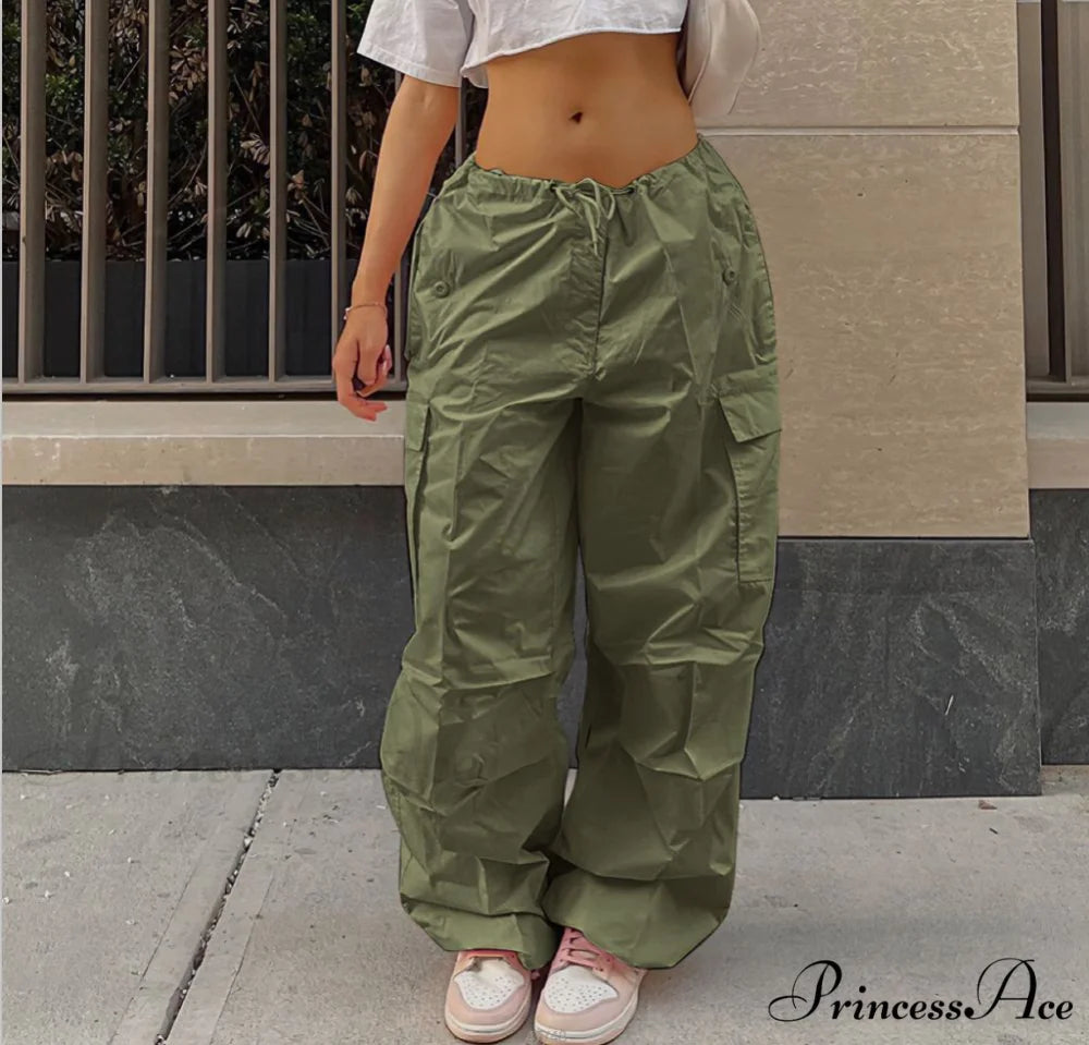 Loose Baggy Jogger Cargo Pants Streetwear Outfits Army Green / XS