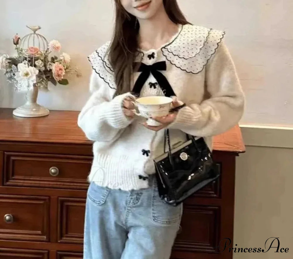 Loose Button Knit Cardigan APRICOT / S cardigans-241228