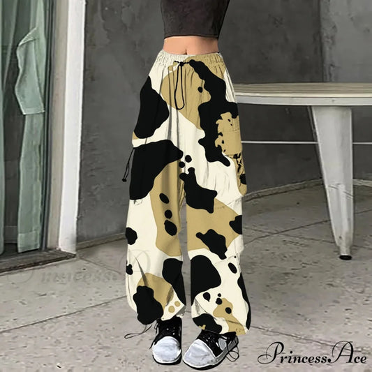 Loose Camouflage Pattern Rap Pants Black / S pants-241228