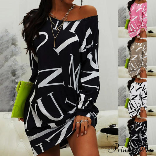 Loose Casual Streetwear Long Sleeve O Neck Dress