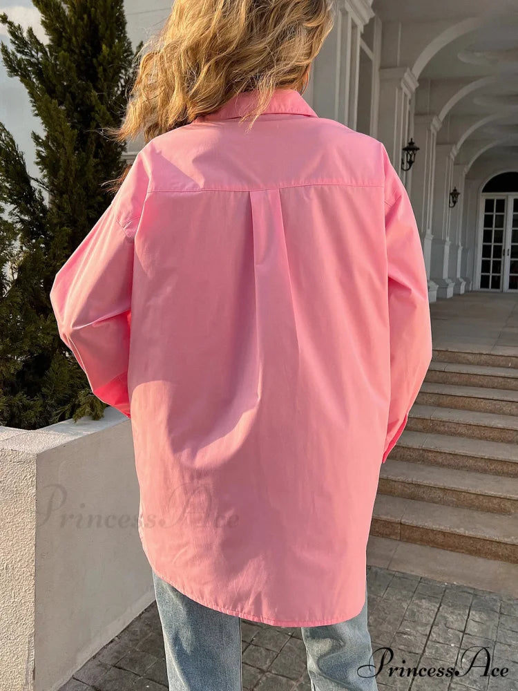 Loose Collared Informal Solid Blouse blouse-250126