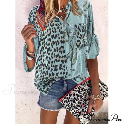 Loose Colorful Print Large Size Blouses 3 / S