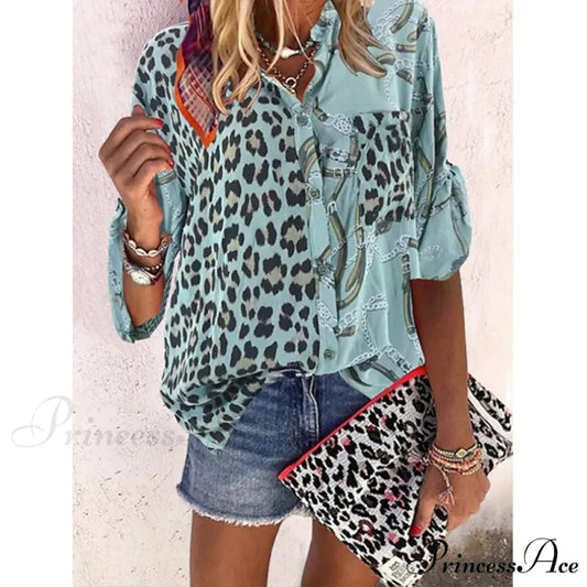Loose Colorful Print Large Size Blouses 3 / S