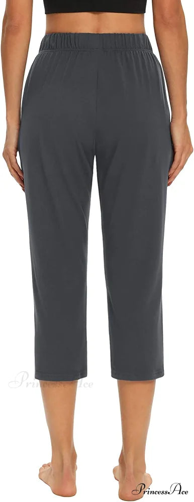 Loose Comfy Yoga Pants Workout Athletic Capri Pants